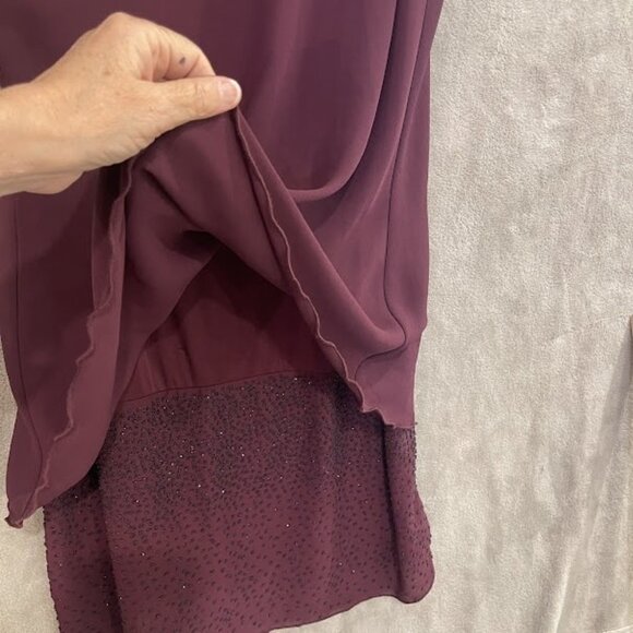 Jeffrey & Dara Dress Womens 12 Sleeveless Layered Embellished Beaded Evening For - Picture 6 of 12